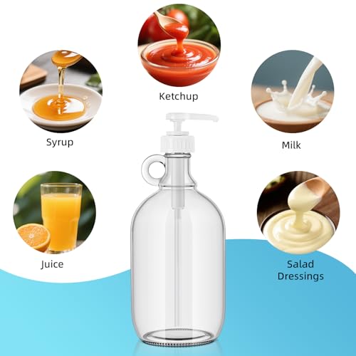 Laundry Detergent Dispenser,64oz Fabric Softener Dispenser,Glass Liquid Laundry Detergent Container,Laundry Detergent Organizer for Laundry Room Organization with 4 Labels,2 Pack
