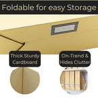 BLU MONACO | Gold Cardboard Magazine File Holder Set of 4 | Vertical Magazine File Holder for Shelves | Standing File Holder Desk Organizer - color: Gold
