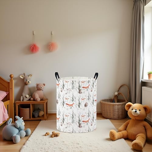 Baby Laundry Basket Baby Nursery Hamper Kids Laundry Basket Toy Storage Bin for Boys Room Decor Gift Baskets for Bedroom Bathroom(Forest Animal) - color: Forest Animal