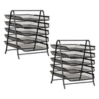 Mind Reader 5-Tier Paper Tray, Desktop Organizer, File Storage, Office, Metal Mesh, 11.75"L x 14"W x 15"H, Set of 2, Black - style: 5-Tier