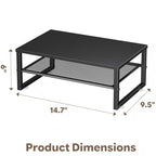 Ekisemio 2-Tier Computer Monitor Stand Riser, Desk Organizer for Monitor, Black