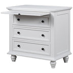 Modern Storage Wood Cabinet with 3-Drawer, Sofa Table Console Table End Table with Pull Out Tray, Accent Table Furniture for Entryway Living Room Bedroom, Fully Assembly Bedside Table - color: White