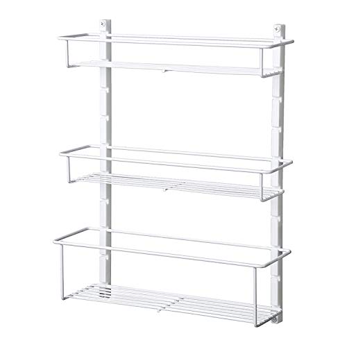 ClosetMaid Adjustable 3 Shelf Spice Rack Organizer Kitchen Pantry Storage for Cabinet Door or Wall Mount with Metal Shelves, White (2 Pack)
