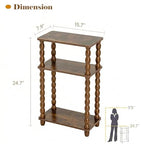 dreampossible Narrow Side Table 3-Tier, Skinny End Table with Solid Wood Legs for Small Spaces, Slim Console Table Nightstand for Living Room Bedroom Sofa Gap, Thin Bedside Table with Storage Shelf - size: Rectangle(7.9''x15.7''x24.7'')