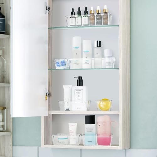 WOWBOX 25 PCS Clear Plastic Drawer Organizer Set, 4 Sizes Desk Drawer Divider Organizers and Storage Bins for Makeup, Jewelry, Gadgets for Kitchen, Bedroom, Bathroom, Office - color: Clear