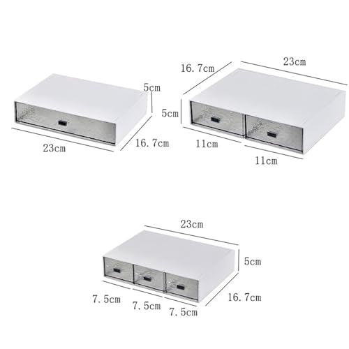 Desk Drawer Organizer, Stackable Office Supplies Desk Organizer, Plastic Plastic Storage Drawer, Desk Grocery Organizer For Stationery/Office Supplies (New White, 2 compartments) - color: New White, size: 2drawers