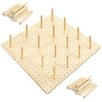 Kigley 3 Pcs Wood Pegboard Drawer Organizer with 32 Pegs Wooden Peg Board Drawer Shelf Organizer Adjustable Peg System for Dishes Plate Pot Container Cookware Utensil Kitchen(17 x 5.91 in) - size: 17 x 5.91 in