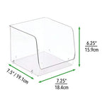 mDesign Modern Stackable Plastic Open Front Dip Storage Organizer Bin Basket for Kitchen Organization - Ligne Collection - 2 Pack - Clear - size: 7.75 x 7.75 x 6.25 (Pack of 2)