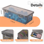 Black Translucent Pencil Cases and Pencil Boxes, 8-Pack Stackable Plastic Pencil Box with Snap Lid – Large Marker Organizer for Art Supplies and Desk Organization – Black Rectangular Large - size: Black Rectangular Large - 8 Pack