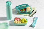 Ello 2-Pack Lunch Stack Plastic Food Storage Container Bento Box with Airtight, Leak-Proof Locking Plastic Lids and Silicone Base, BPA-Free, Freezer, Microwave, and Dishwasher Safe, Mint Chip - color: Mint Chip