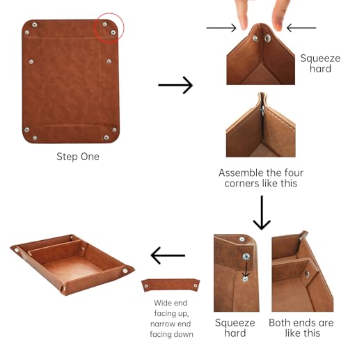 Multi-functional storage tray - suitable for jewelry, wallets, watches, keys, coins, mobile phones, glasses - very suitable as a storage tray for bedside tables, desks and doorways.