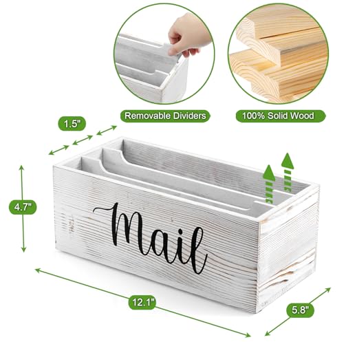 DRASTAR Mail Organizer Countertop, Mail Holder with 3 Slots, Mail Sorter Organizer for Desk, Envelope Holder for Home Office, Retro White - color: Retro White, size: 3 Slots