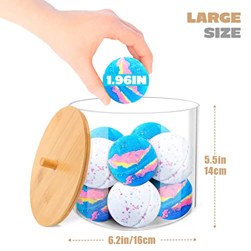 JYPS Large Capacity Laundry Pods Container with Bamboo Lid, Clear Acrylic Powder Detergent Containers for Pods, Scent Boosters & Powder, Laundry Room Organization decor, Airtight Storage Jars - size: 1-Pack