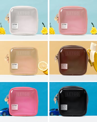 LETGO Clear Makeup Bags - TSA Approved Toiletry Bags with Zipper,Clear Toiletry Bag(Mini Black) - color: AA-Mini-Black