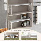1pcs Medicine Cabinet Organizer Stretchable Storage Box for Bathroom Stackable Mirror Cabinets Vanity Small Narrow Shelf Slim Trays Holder (White, Normal)