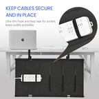 28" Under Desk Cable Management Tray- Clamp/Screw Mount Desk Cable Organizer Cable Tray Hiders for Office&Home - size: 28"L x 5.5"W