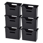 IRIS USA Medium Portable Desktop File Box with Open Lid, 6 Pack, Side Handles, Tabs & Inserts, Hanging File Folders, Letter-Size File Magazine Newspaper Mail Document Notebook, Black - style: Black M - 6 Pack