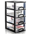 Cididu Desktop Organizer with 4 Drawers, Clear Plastic Storage Drawer Unit, Small Desk Organizer Storage Box, Durable Storage Bin Container Case for Countertop Stationery Pens Makeup Office Supplies