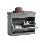 Haotian Grey Hallway Shoe Bench, Narrow Shoe Rack with Adjustable Shelf, Small Shoe Cabinet with 1 Flip-Drawer and Seat Cushion, FSR82-K-HG - color: Grey, size: 1 Drawer:24x9.4x20"