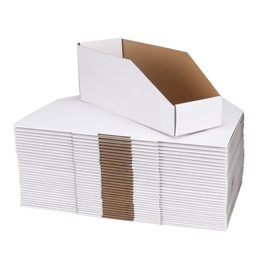 ZBEIVAN Cardboard Storage Bins Boxes 35 Packs 12x4x4.5 Inches, Easy Assembly Pantry Organizer Bins for Shelf, White - color: White, size: 12x4x4.5 inch
