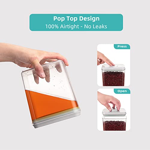 Ankou Pop Airtight Food Storage Containers with Lids for Kitchen Pantry Organizing Stackable Container for Cereal Snack Flour Sugar Coffee Spaghetti -12 Pcs(1.2, 2.0, 2.7, 3.3qt)*3 - color: 12 Pcs Set