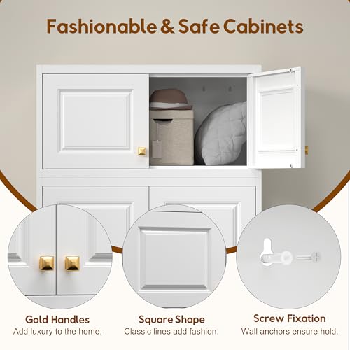 UNICOLY 15" Wall Mounted Storage Cabinet, Small Armoire Wardrobe Closet, Small Hanging Cabinet for Bedroom School, Employee, Gym, Armarios De Ropa para Dormitorio, Assembly Required, White - color: White, size: 15"H-Square J