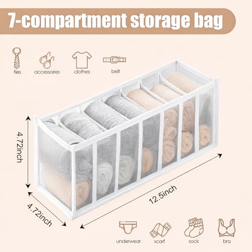 1 Pcs Underwear Storage Box Drawer Underwear Organizer Lingerie Organizer Compartment Storage Box for Wardrobe Drawer Use(White) - color: White-1pc