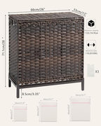 SETVSON Laundry Hamper with Lid 132 L, (35 Gallons) Clothes Hamper with Lid, Handwoven Rattan Laundry Hamper with Metal Heightened Feet, Laundry Hampers with 3 Removable Liner Bags for Laundry-Brown - color: Brown, size: 132 L - 35 gal