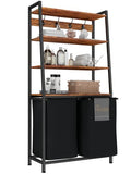 Furnulem 4 Tiers Laundry Hamper with Shelf and Hooks, Tall Laundry Basket Sorter with 2 Removable Bags, Double Clothes Hampers Organizers for Bathroom Bedroom - size: 2-Bag Laundry Hamper