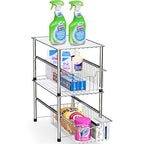 Simple Houseware Chrome Metal Stackable Storage Rack, 16.75 in L x 10.8 in W x 10.25 in H - color: Chrome