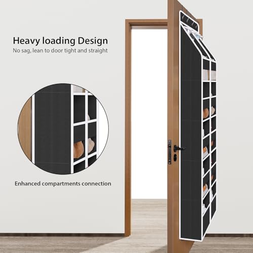 Univivi 6-Shelf Over Door Hanging Organizer Fabric Door Storage for Baby Nursery Nursery Closet Cabinet Wall Mount Hanging Storage Organizers with 10 Deep Pockets and 4 Small PVC Pockets(Black) - color: Black (Upgraded), size: 6 LAYER