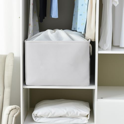 TheWarmHome Organization and Storage Basket for Shelves - Extra Jumbo 3 Pack 20.5x15.8x13.8 inch Cube Storage Bins for Toy Closet Box Home Organizer Gift (White) - color: White Color, size: 3PCS/Extra Jumbo - 20.5Lx15.7Wx13.8H