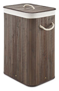 Whitmor Laundry Hamper with Rope Handles Bamboo, 12.25x16.25x23.375, Dark Stain - color: Dark Stain
