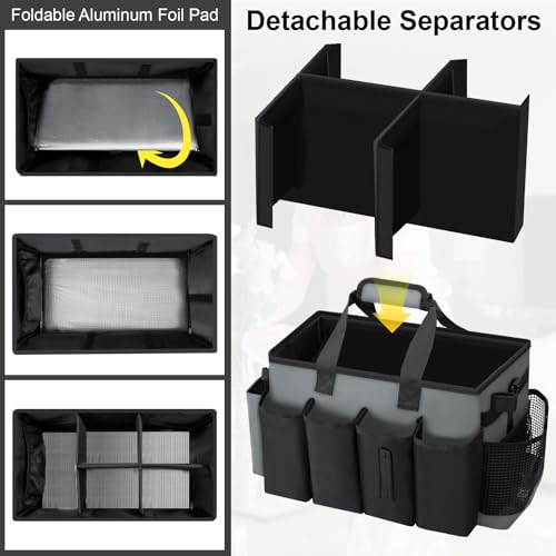 Wearable Large Cleaning Caddy Bag for Housekeeper, Clean Supply Organizer with Adjustable Shoulder, Waist & Handle Straps, Detailing Bag for Kitchen Supplies (Black&Gray) - color: Black&Gray