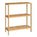 SONGMICS Bamboo Storage Shelf, 3-Tier Shelving Unit, Multifunctional, in The Entryway, Bathroom, Living Room, Balcony, Kitchen, 10.2 x 23.6 x 26 Inches, Light Bamboo UBCB33Y - color: Light Bamboo, size: 3 Tiers (10.2"D x 23.6"W x 26"H)
