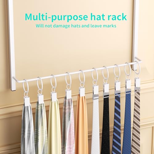 HapiRm Over Door Hat Rack - 3 Tier Wall Mounted Hat Organizer with 16 Hooks and 10 Movable Clips, Baseball Cap Organizer Storage Holds up to 26 Caps for Door, Bedroom, Closet USPTO Patent Pending - color: White, size: 3 Tier