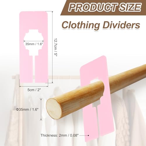 PATIKIL 16 Pcs Rectangle Clothes Dividers, 5 Inch Blank Clothing Rack Divider Sorting Clothes Size Reusable Wardrobe Hanger Separator with Pen, Pink - color: Pink