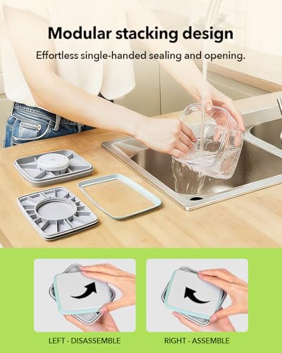 Airtight Food Storage with One-Touch Lid, (3 × 1.27 QT / 1.2 L) Stackable Durable PET for Sugar, Grains, Coffee Beans, and Baking Pantry Organization - color: 1.3QT*3