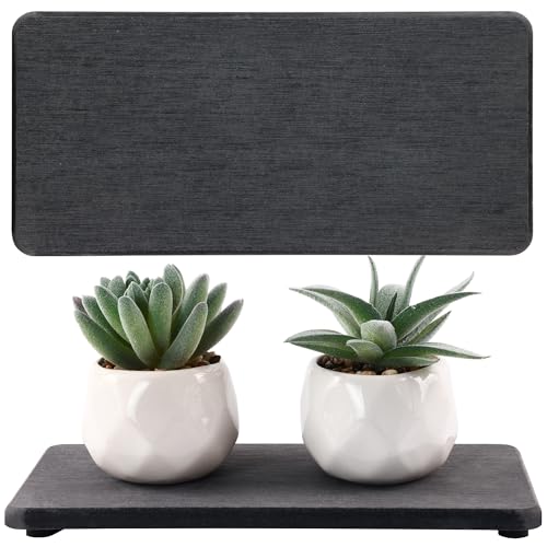 NiuYichee 2 Pcs Water Absorbing Stone Trays, Kitchen/Bathroom Sink Soap Dish, Diatomite Tray Used for Hand Soap & Cosmetic Bottles in The Modern Home, 4" W x 8.3" L, Dark Gray - color: Dark Gray, size: 8.3" x 4"