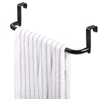 2 Pieces Metal Towel Bar Kitchen Cabinet Steel Towel Rack Bar for Hanging on Inside or Outside of Doors, Home Kitchen Bathroom(Black) - color: Black