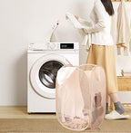 Pop Up Laundry Basket Folding Laundry Hamper Mesh Hamper Storage Bin for College Dorms, Travelling, Crusing, Camping, Beige - color: Beige