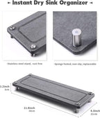 Kitchen Sink Caddy Water Absorbing Stone Tray For Sink, Diatomite Bathroom Countertop Tray Organizer, Faucet Stone Drying Mat Coaster Soap Dish Sponge Dispenser Holder (Grey) - color: Grey
