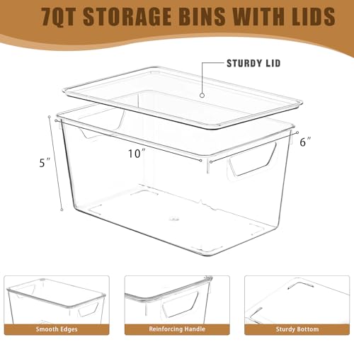 12 Pack Middle Stackable Storage Boxes for Storage and Organization, Clear Storage Bins with Lids, Plastic Storage Containers with Lids, Plastic Bins with Handles for Office, Bedroom, Study Room - size: 12 Pack Middle