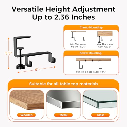 Cable Management Tray Under Desk, 38" No Drill Cable Organizer with Clamp/Screw Mount,Wire Cord Organizer for Table, Cable Tray for Office, Home - color: Brown