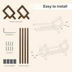 Premium Desktop Bookshelf Organizer, Small Bamboo Desk Book Rack Shelf for Magazine, Cookbook,Books, Retro Brown Table Top Bookcase Shelves Holder Storage, Wooden Tabletop Holders Racks for Countertop