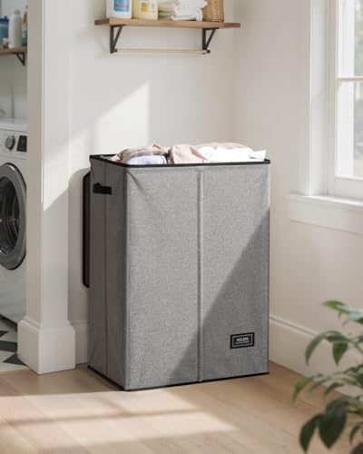 SOLEDI Laundry Hamper with Lid 130L Large & Tall Collapsible Laundry Basket, Clothes Hamper with Bag Removable Easy to Carry, Dirty Hampers for Bedroom, Bathroom, Dorm, College, Grey - color: Grey, size: 130L
