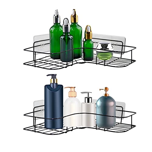 4 Pack Shower Caddy Adhesive for Replacement, Strong Transparent Adhesive for Shower Caddy Sticky Pads, No Drilling for Corner Shelf Basket, Bathroom Storage Shelves, Kitchen Racks and Soap Holder - color: Transparent -4pcs 3 Hooks