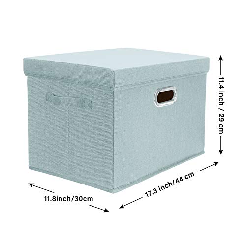 TYEERS Large Storage Bins with Lids, Collapsible, Washable, Fabric Storage Boxes for Organizing, 17.3x11.8x11.4 inches, 3 Pack, Aqua Spring - color: Auqa Spring, size: 3-Pack Large