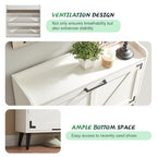 Barnyatoh Shoe Storage Cabinet with 2 Flip Drawers, Farmhouse Hidden Shoe Organizer, Narrow Slim Shoe Rack Cabinet for Entryway Hallway,Antique White - color: Antique White