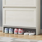 Shoe Storage Cabinet with 2 Flip Drawers, Freestanding Legs for Entryway, Slim Off White - size: 2 Flip Door